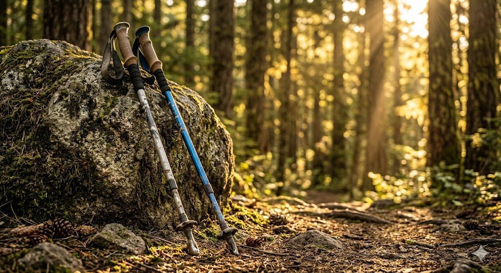 Cascade Mountain Tech trekking poles after 7 months on trail